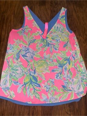 Lilly Pulitzer REVERSIBLE Pink Floral V-Neck Tank